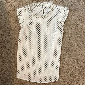 Dark green polka dot blouse